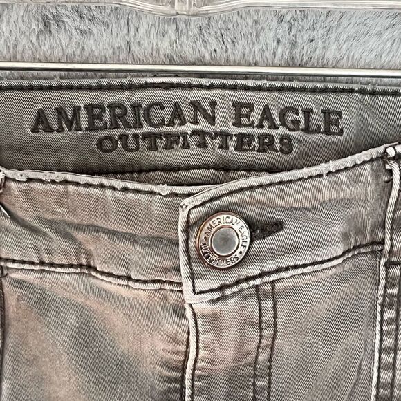 American Eagle Olive Green Jeggings Crop Stretch  Size 6 - Picture 2 of 6